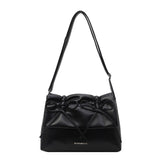 Aesthetic Bow Solid Color Leather Shoulder Bag-Outfit