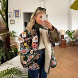 Fongt Explosion In Autumn And Winter 2025 Lace Horn Sleeve Cotton Coat Printing