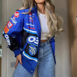 women's jacket spring 2022 Oversized Woman Baseball Women's spring Jacket Long Sleeve Bomber Jackets Letter Print Casual