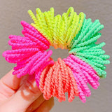 Girls Cute Colorful Basic Spiral Elastic Hair Bands Small Pigtail Hair Tie Scrunchie Rubber Band Kid Hair