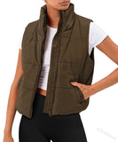 Fongt New Fashion Zipper Pocket Short Cotton Cotton Vest