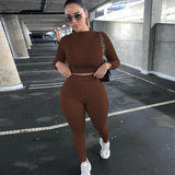 Fongt And Winter New Women's Casual Two-Piece Slim Long Sleeve Sports Suit-Outfit