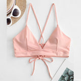 Up Split Swimsuit Women Sexy Solid Bikini Set Bandage Brazilian Biquinis Feminino Leopard Bikini Solid Swimwear Women 2023-Outfit