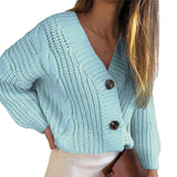 Fongt Wish Sweater Women 2025 Autumn And Winter Loose Size Mahjong Button Coarse Sweater Cardigan