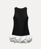 Fongt Women's Clothing Explosion Fashion White Sleeveless Short-Sleeved Long-Sleeved Dress