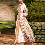 Fongt Spring And Summer New Star Fashion Holiday Casual Printed Shirt Long Dress Long Dress