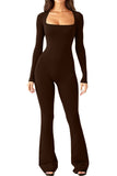 Fongt Women's Long-Sleeved Giose Waist-High-Legged Jump-Suited Jump-Suited Jump-Suited Trousers