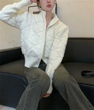 Version Autumn Winter New Small Fragrant Wind Diamond Case Zipper Sweater Coat Female Soft Waxy Sweet Knit Cardigan Female-Outfit