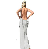 Backless Lace Up Long Dress