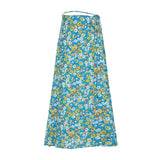 Fongt Desire Girl To Reduce The Age Of Sexy Hanging Neck More Wearing A Word Shoulder Tight Chest Vest Hottie Low-Waist Broken Flower Half-Body Skirt