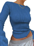 Textured Stripe Long Sleeve Tee-Outfit
