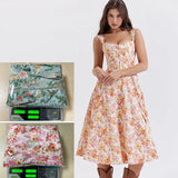 Fongt Women's Clothing 2026 Spring And Summer Temperament Thin Slings Sexy Open Broken Flower Dress