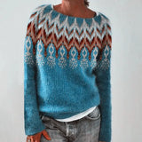 Round Neck Multicolor Loose Pullover