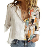 Women Lapel Long Sleeves Single Breasted