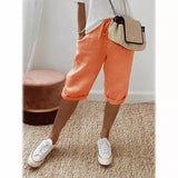 Fongt Women's Cotton Bag Loose Slacks Women's Trousers Five-Point Trousers