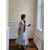 Fongt Errors No Errors Summer New Design With Blue Lace Splicing Kinesi Dress Woman
