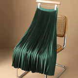 Fongt Organ Folding Long High-Waisted 100-Fold Skirt Over The Knee-Length Women's 2025 Thin Commuting
