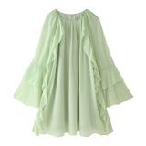 Fongt New Women's Dress In The Escape Princess Dress Gentle Chiffon Layer Lotus Leaf Side Dress