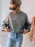 Washed Letter Sweatshirts for Women Fashion Print Pullovers Vintage Female Loose Sweatshirt Hoodies 2023 Spring