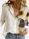 Women Lapel Long Sleeves Single Breasted
