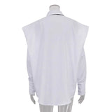 Autumn New Long Sleeve Lapel Shirt Women's Design Niche Tie White Shirt Vestidos-Outfit