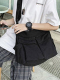 Large Canvas Satchel Bag-Outfit