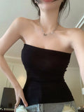 Fongt New Sexy Hottie Wearing Short Chic Thin Elastic Bra Inside The Coat Without A Shoulder Strap Vest