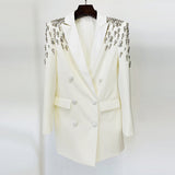 Fongt Star Fashion New Hand Gorgeous Heavy Industry Nails And Drills Long Blazer