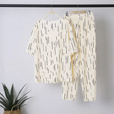 Women Casual Printed Sets ZANZEA 2022 kaftan Half Sleeve Blouse and Long Pants Female Tops Elastic Waist Trousers Matching