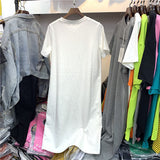 Women Over Size O-Neck Short Sleeve Solid Summer Cotton T Shirt Dress