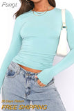 Sleeve T Shirt Women Slim Fit Pullovers T-shirts Spring Autumn Streetwear O Neck Female Basic Tee Y2k Clothes Crop