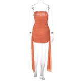 Ruched Strapless Mini Dress-Outfit