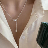 Square Shell Necklace-Outfit