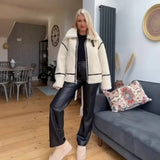 Fongt Women's Clothing Explosion Of Lamb Wool Coat Female Locomotive Fur Locomotive Thick Coat