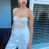 Knit Twisted Tube Top-Outfit