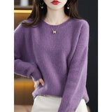 Fongt Round-Neck Cashmere Sweater Women's Woolen Woolen Woolen Sweater In Autumn And Winter