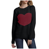 Fongt / Winter Women's Knit Sweater Plus Size Love Knit Long Sleeve Jumper Sweater