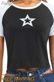 Women Goth Clothes y2k Crop Tops Summer 2023 T shirts Grunge 2000s Trashy Aesthetic Short Sleeve Tees Young Girls