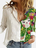 Women Lapel Long Sleeves Single Breasted