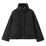 Fongt Women's Clothing 2025 Autumn And Winter New Fashion Collar Water Ripple Loose Cotton Jacket Jacket Jacket
