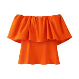 2024 New Street Style One-Word Open-Shoulder Simple Blouse 3644009-Outfit
