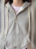 Style Gray Hooded Hoodie In Autumn And Winter