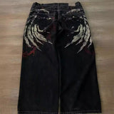 Street Clothing Jeans Y2K Pants Hip-Hop Embroidered Jeans Loose Jeans Harajuku-Outfit