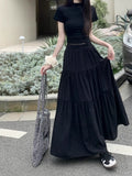 Fongt Drag Skirt Sunscreen Skirt 95Cm Female Large-Size Cake White Skirt Large Skirt Umbrella Skirt Wrinkled Skirt