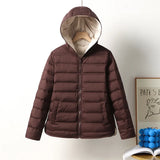 Autumn Winter New Down Jacket Female Short Money Thin Limo Casual Seamless Pressure Glue Collision Color White Duck Down Coat Tide-Outfit