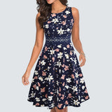 Floral Lace Patchwork Sleeveless Tunic Party