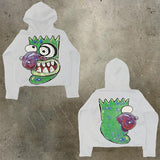 Men's Hoodie Y2K Original Hip-Hop Cartoon Graphic Print Pullover Fashion Leisure Loose Sports Shirt Man-Outfit
