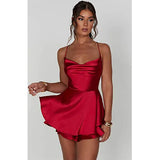 Summer New Sexy Slimming Bare Back Solid Color Sling Dress