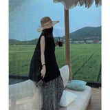 Fongt With Black Loose Sleeveless Top Design Loose Thin Casual Pants Women Summer New