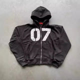 Fongt Trend Street Loose Sweatwear Suit Men And Women's Hip-Hop Sports Zipper Hoodie Trousers Set